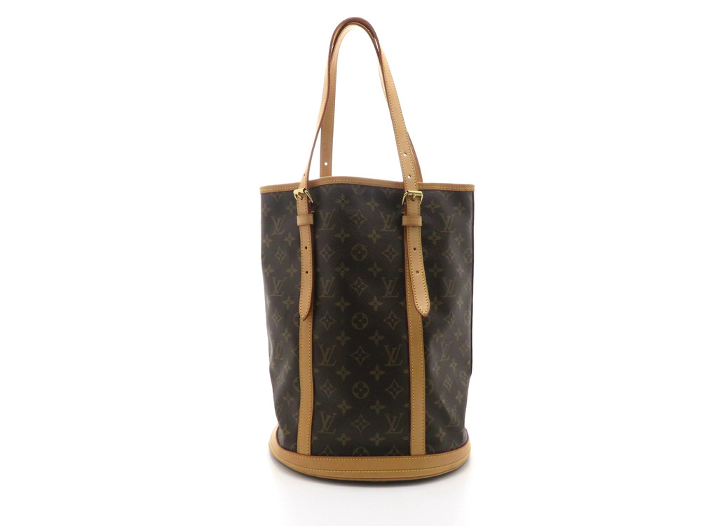 LOUIS VUITTON Bucket Monogram Leather Shoulder Brown